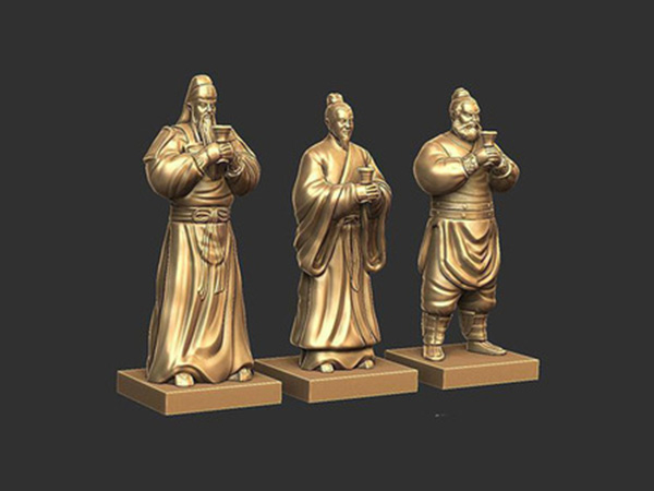 三国人物仿金属3D打印上色