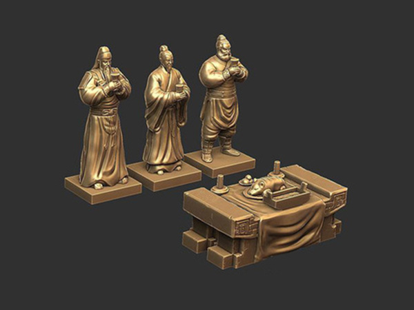 三国人物仿金属3D打印上色
